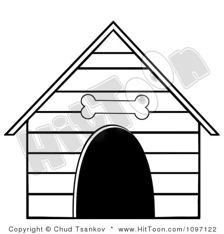 450x470 Dog House Black And White Clipart
