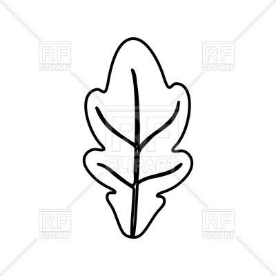 400x400 Oak Leaf Outline On White Background Royalty Free Vector Clip Art