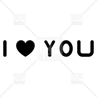 400x400 I Love You It Is The Black Color Icon Royalty Free Vector Clip Art