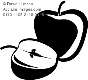 300x271 Apple Clipart Balck White