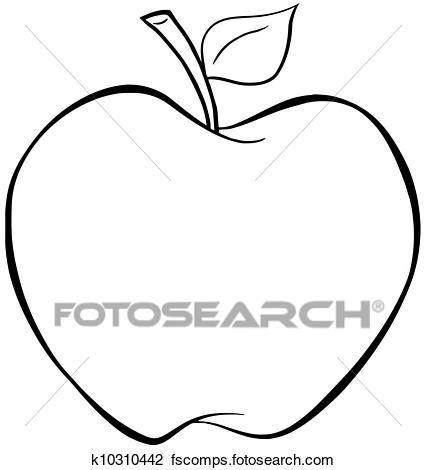 426x470 Clipart Of Outlined Apple K10310442