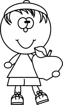 210x350 Kids With An Apple Clip Art By Clip Factory Teachers Pay Teachers