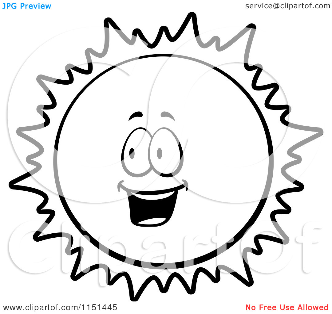 1080x1024 Happy Sun Black And White Clipart