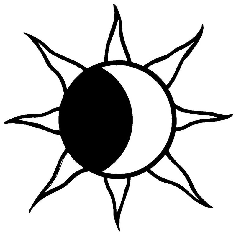800x800 Sun And Moon Clipart Black And White