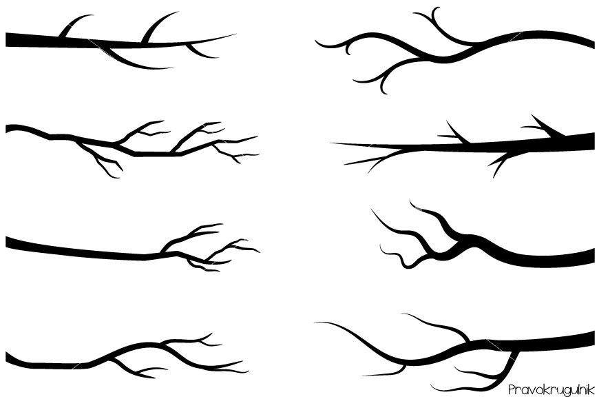 870x579 Black Branches Clipart, Tree Branch Silhouettes Clip Art, Bare