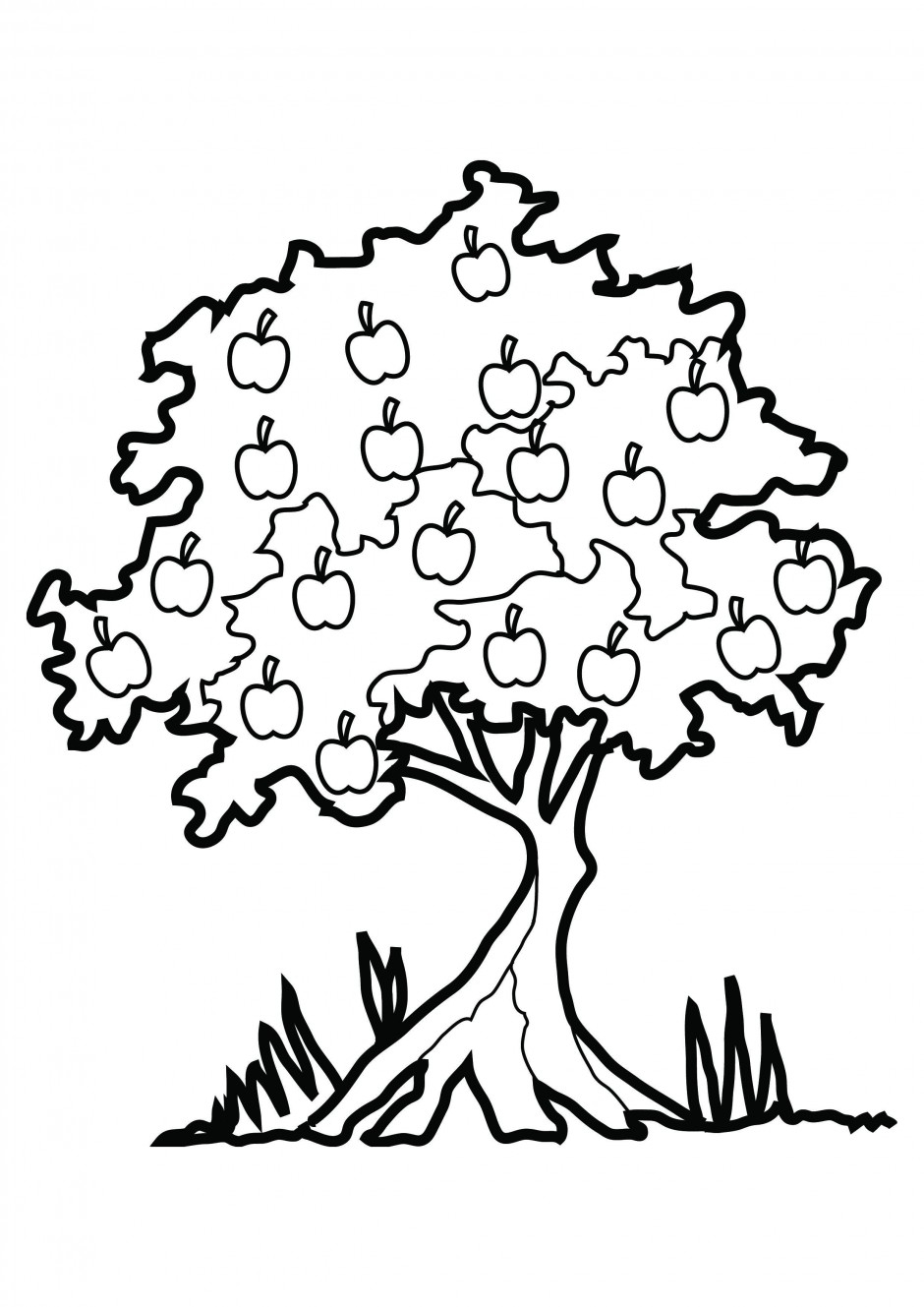 940x1329 Apple Tree Clipart Black And White