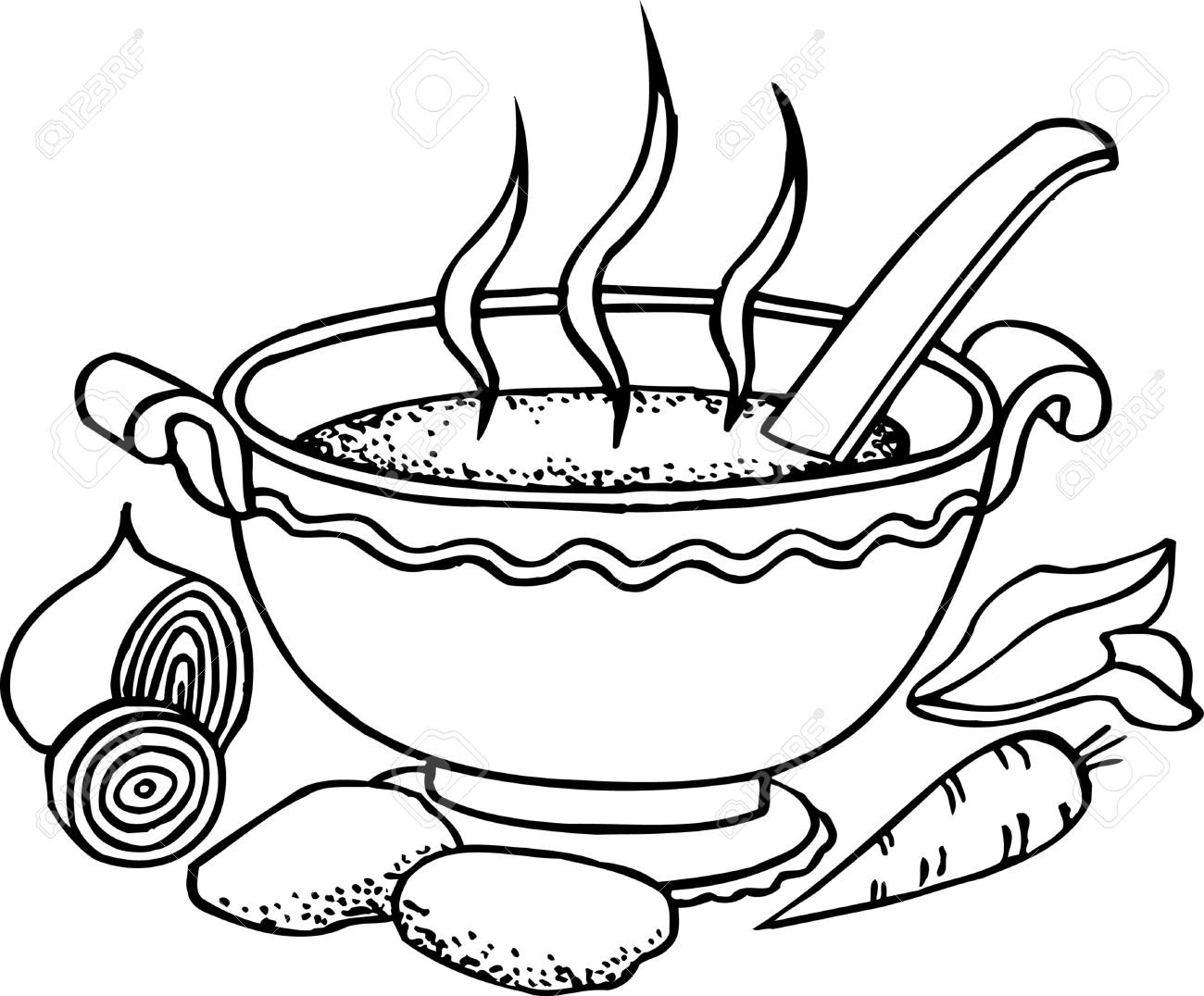 1300x1076 Stew Clipart Black And White