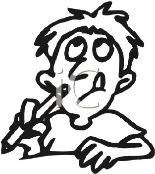 313x350 Royalty Free Clipart Image Boy Having A Hard Time Writing