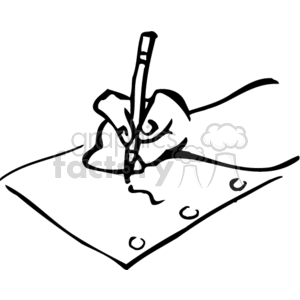 300x300 Royalty Free Black And White Hand Writing A Letter 159797 Vector