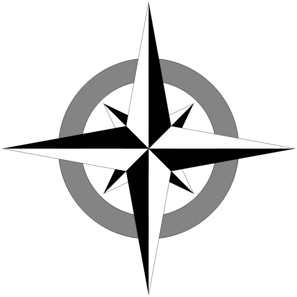 600x600 Compass Clipart Black And White