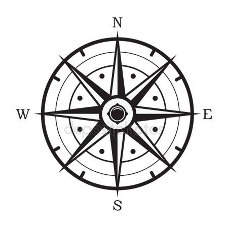 450x450 Vector Black And White Compass Stock Vector Dmstudio
