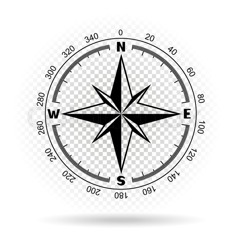 800x800 Black Color Stencil Compass Wind Rose On White Transparent