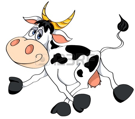 450x398 Black And White Cow With Bell, Side View, Isolated Royalty Free
