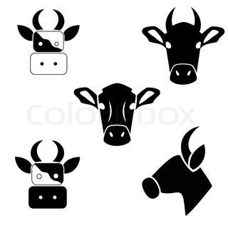 320x320 The Drawing Of Black And White Cow Stock Vector Colourbox