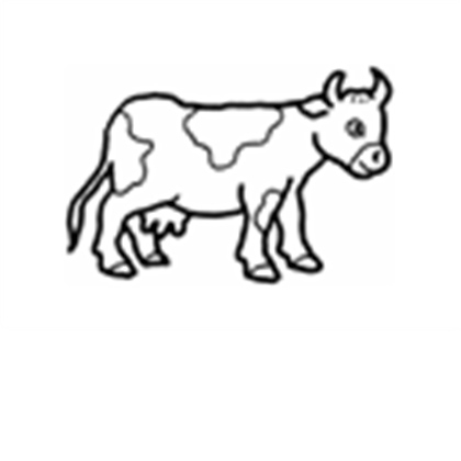 420x420 Baby Cow Clipart Black And White