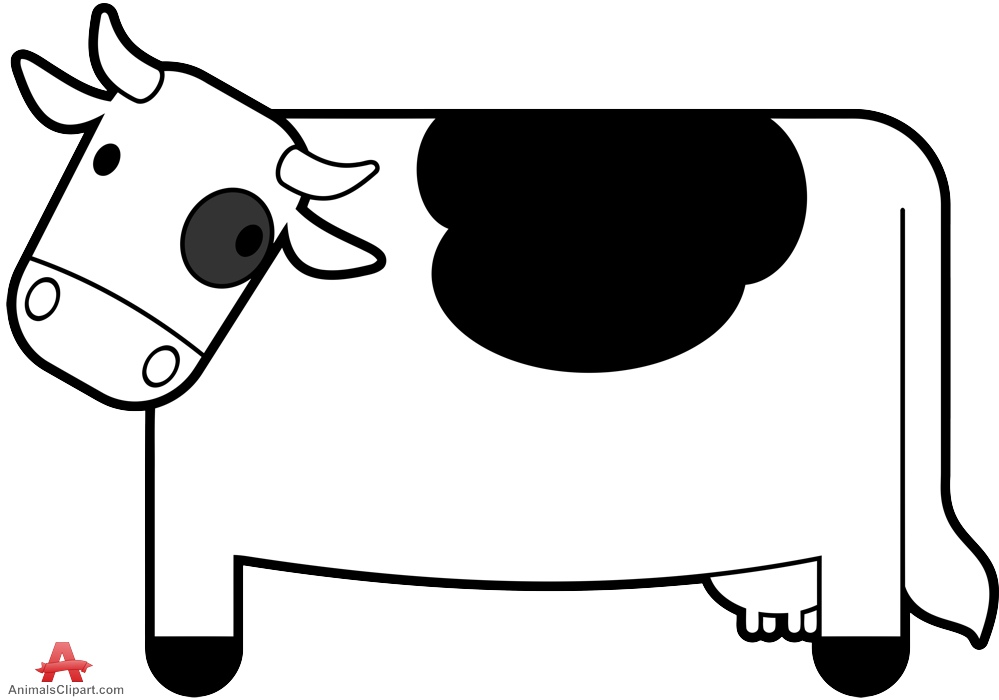 999x700 White Cow Side Clipart Free Clipart Design Download
