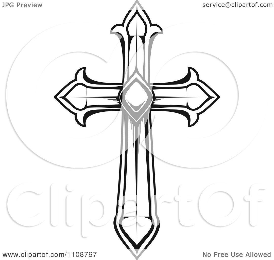 1080x1024 Clipart Black And White Heraldic Cross