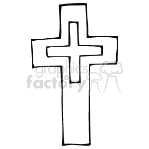 300x300 Royalty Free Simple Black And White Cross 144359 Vector Clip Art