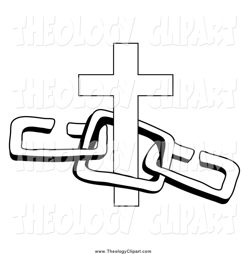 1024x1044 Clip Art Of A Black And White Cross With Chains By Pams Clipart