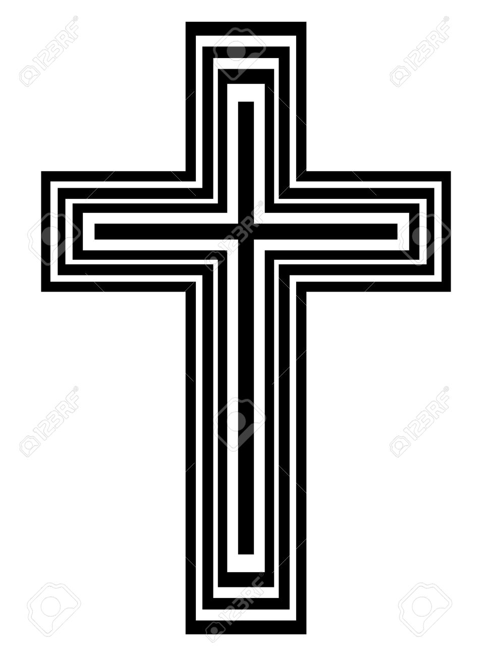 975x1300 Cross Clipart Black And White