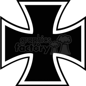 300x300 Royalty Free Black And White Vector Iron Cross 167030 Vector Clip