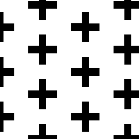 470x470 Black And White Crosses Fabric