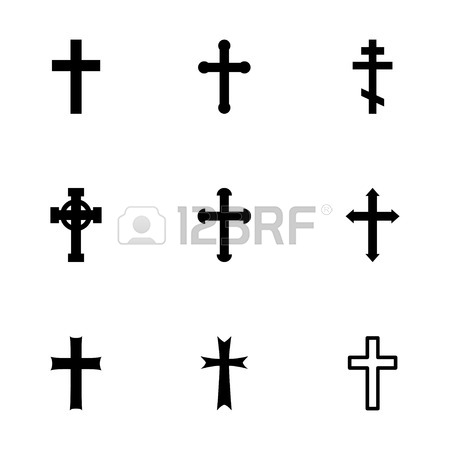 450x450 Black Cross Set Isolated On White Royalty Free Cliparts, Vectors