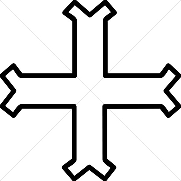 600x600 Black And White Double Cross Cross Clipart
