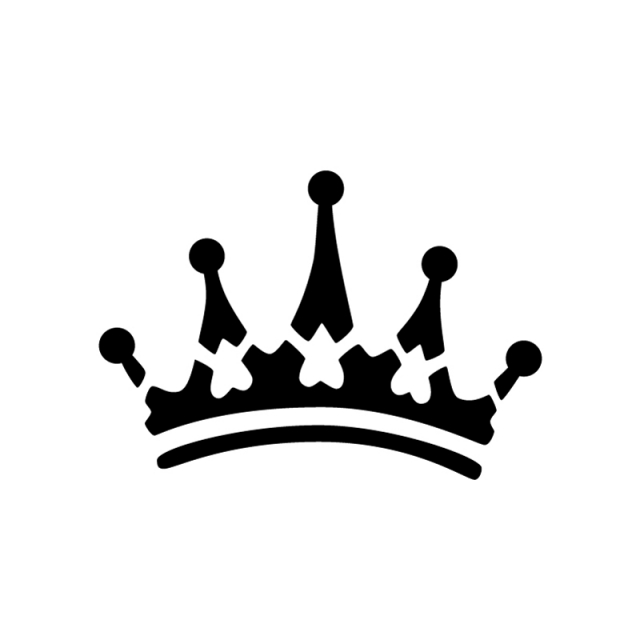 640x640 King Crown Clipart Black And White Heart