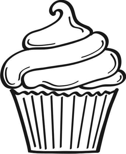Black And White Cupcake Clipart