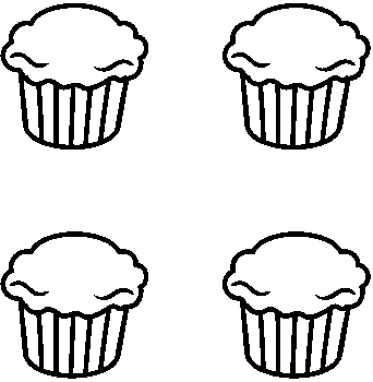 342x350 Cupcake Black And White Cupcake Outline Clipart Black And White