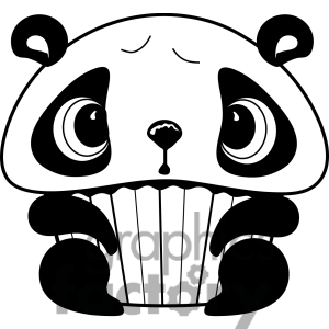 300x300 Clipart Black And White Cupcake