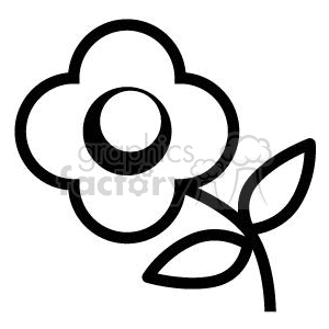300x300 Royalty Free Black And White Daisy 371373 Vector Clip Art Image