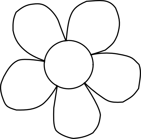 600x594 Black And White Daisy Clip Art