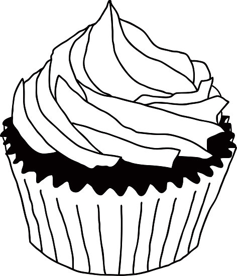 472x550 Cupcake Black And White Clipart