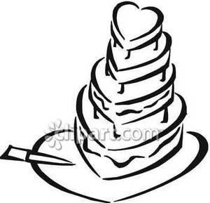 300x289 And White Heart Shaped Wedding Cake