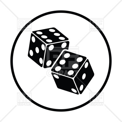 400x400 Thin Circle Design Of Craps Dice Icon Royalty Free Vector Clip Art