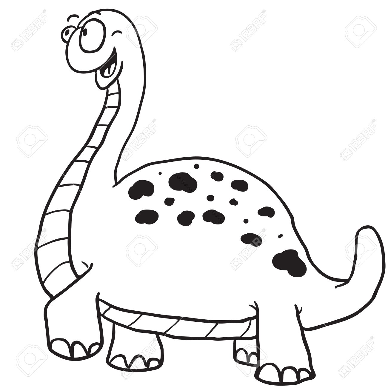 1300x1300 Simple Black And White Dinosaur Cartoon Royalty Free Cliparts