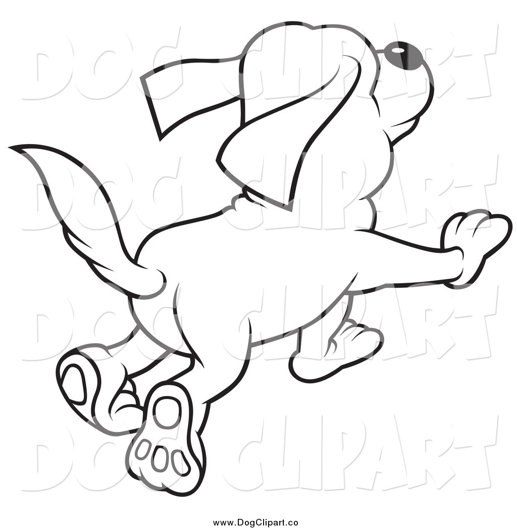 1024x1044 Vector Clip Art Of A Black And White Dog Running Away By Dero