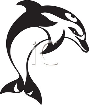 297x350 Black And White Dolphin Design