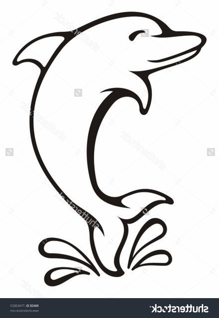704x1024 Simple Dolphin Drawing Simple Black And White Dolphin Cartoon Icon