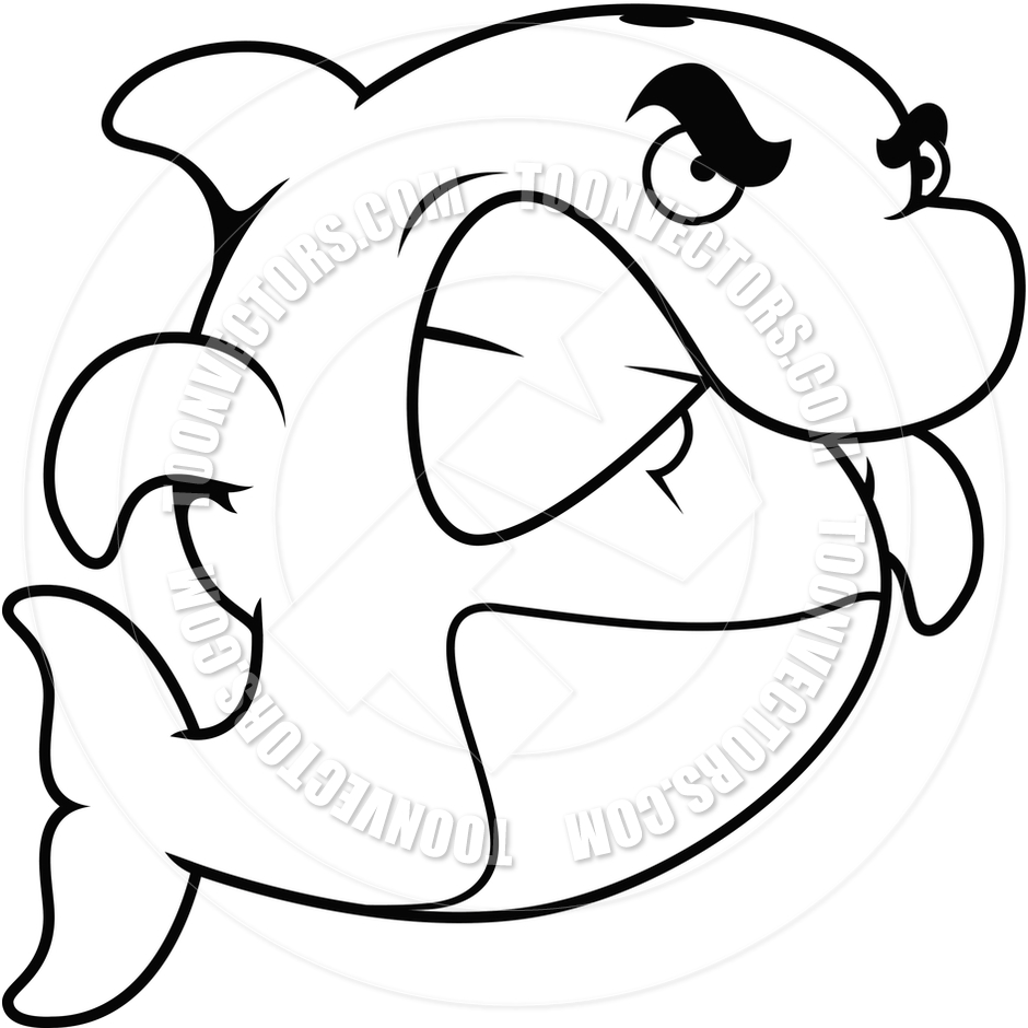 940x940 Angry Dolphin (Black And White Clipart Panda