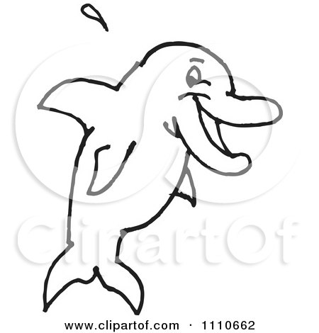 450x470 Clipart Black And White Dolphin