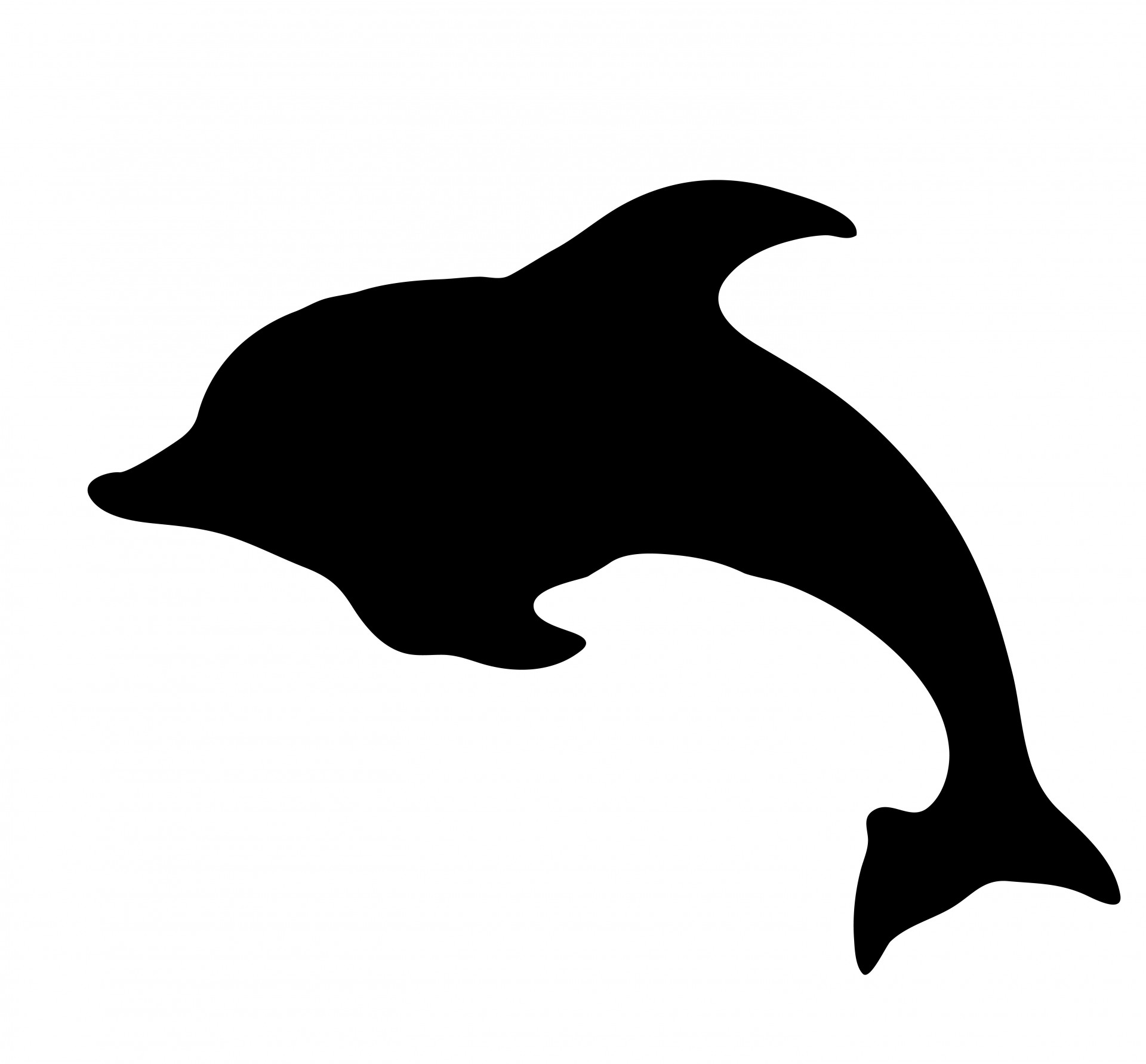 1920x1782 Dolphin Silhouette Clipart Free Stock Photo