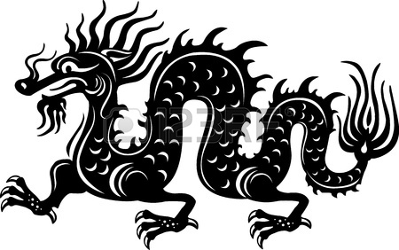 450x282 Black And White Dragon Royalty Free Cliparts, Vectors, And Stock