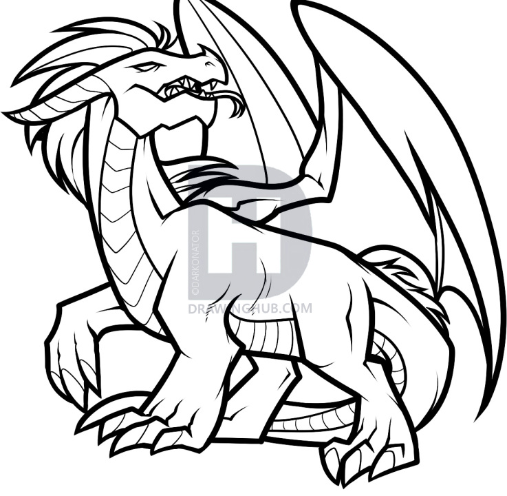 737x720 Cute Dragon Clipart Black And White