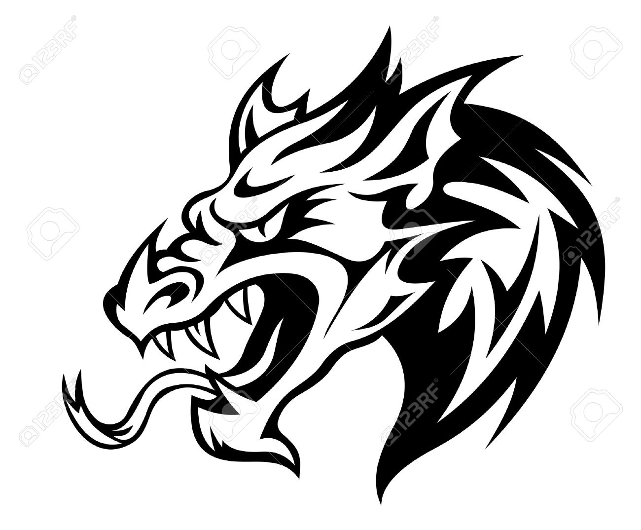 1300x1074 Dragon Head Clipart Black And White