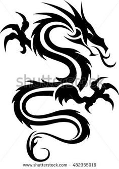 236x334 Tribal Dragon Logo Tribal Dragon Tattoo Red By Drawing Tattoo