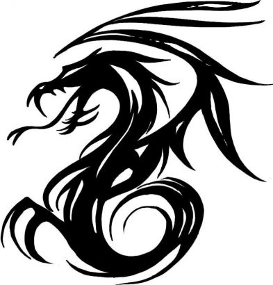 393x410 22 Tribal Dragon Tattoo Designs, Images And Pictures