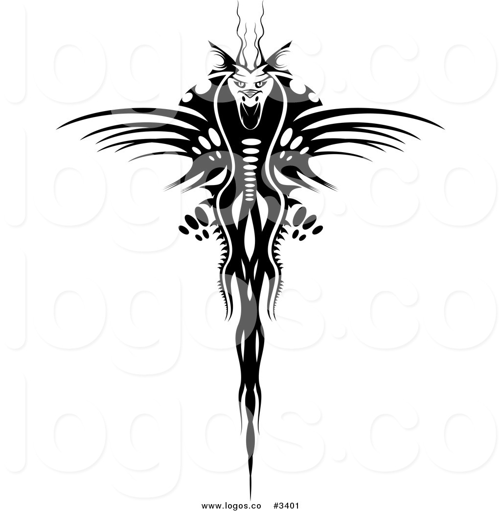 1024x1044 Royalty Free Vector Of A Black Dragon Logo By Vector Tradition Sm